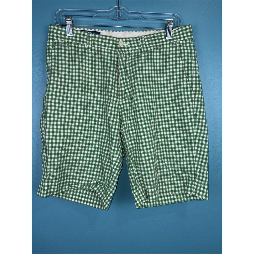 Polo Ralph Lauren Vintage Shorts Size 31 Green White Check Golf Old Money Preppy